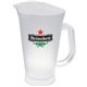 a clear 70 oz plastic textured beer pitcher with handle