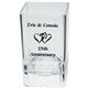 a clear 2 oz plastic fluted square shot glass