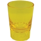a yellow 2 oz premium plastic fluted shot glass