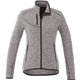 aerial view a light heather grey (922) womens tremblant sweater knit full zip jacket with thumb holes, image 1 of 6