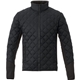 aerial view a black/black (995) mens rougemont hybrid insulated diamond quilted puffer jacket, image 1 of 2