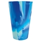 aerial view a arctic sky (blue/light blue swirl) silipint(r) original straight up pint glass - 16 oz, image 1 of 4