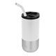 aerial view a white 18 oz london stainless steel tumbler, image 1 of 3