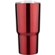 aerial view a red (close to pms 188) 20 oz chimp double wall stainless vacuum tumbler, image 1 of 3