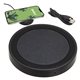 aerial view a black power disc 5w wireless charger, image 1 of 2