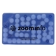 aerial view a translucent blue rectangle puzzle credit card mints, image 1 of 3