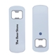 aerial view a white bottle opener with magnet, image 1 of 3