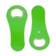 aerial view a lime green rounded bottle opener with magnet, image 1 of 3