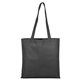 aerial view a black 15w x 16h - catalina day tote shopping bag with hook and loop fastener closure, image 1 of 2