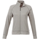 aerial view a heather grey (932) womens okapi performance full zip knit jacket, image 1 of 4