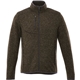 aerial view a loden heather (684) mens tremblant sweater knit full zip jacket with thumb holes, image 1 of 11
