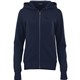 aerial view a vintage navy (573) womens cypress fleece full zip hoody, image 1 of 2