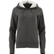 aerial view a heather dark charcoal (988) womens cypress fleece full zip hoody, image 1 of 2
