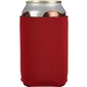 aerial view a red (close to pms 201) neoprene can holder - 1 sided, image 1 of 2