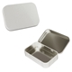 aerial view a white upscale large hinged mint tin, image 1 of 3