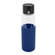 aerial view a navy 20 oz hydro glass bottle, image 1 of 2
