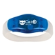 aerial view a clear with blue trim safety light wristband, image 1 of 2