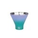 aerial view a aqua snowfox(r) 8 oz shimmer finish vacuum insulated martini cup, image 1 of 5