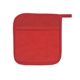 a red quilted padded pot holder trivet