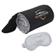 aerial view a black/gray aeroloft(r) business first travel blanket with sleep mask, image 1 of 5