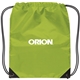 aerial view a lime small drawstring backpack, image 1 of 2