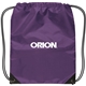 aerial view a purple small drawstring backpack, image 1 of 2