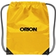 aerial view a yellow small drawstring backpack, image 1 of 2