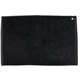 aerial view a black 16 x 25 hemmed golf towel w / grommet and hook, image 1 of 2