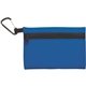 aerial view a blue neoprene ditty bag w / carabiner, image 1 of 2