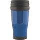 aerial view a blue 16 oz cafe double walled tumbler, image 1 of 2