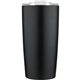 aerial view a black with clear lid 20 oz odin vacuum travel insulated stainless steel tumbler, image 1 of 2