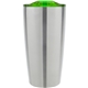 aerial view a stainless tumbler with lime lid 20 oz odin vacuum travel insulated stainless steel tumbler, image 1 of 2
