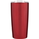 aerial view a red with clear lid 20 oz odin vacuum insulated tumbler, image 1 of 2