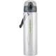 aerial view a clear 32 oz water bottle with trekker lid, image 1 of 2