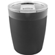 aerial view a black 8 oz compact mini tumbler, image 1 of 2