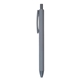 aerial view a grey (close to pms 430) bolt soft touch retractable ballpoint pen, image 1 of 2