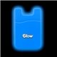 aerial view a glow to blue glow silicone phone wallet, image 1 of 2