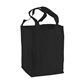 aerial view a black grocer super saver non - woven tote, image 1 of 2
