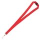 a red owen 3/4 blank lanyard with breakaway safety release attachment - bulldog clip