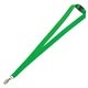 a green owen 3/4 blank lanyard with breakaway safety release attachment - bulldog clip