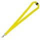 a yellow owen 3/4 blank lanyard with breakaway safety release attachment - bulldog clip