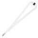 a white owen 3/4 blank lanyard with breakaway safety release attachment - bulldog clip