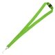 a lime green owen 3/4 blank lanyard with breakaway safety release attachment - bulldog clip