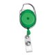 aerial view a trans green 30 cord retractable carabiner style badge reel badge holder, image 1 of 2