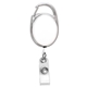 aerial view a white 30 cord retractable carabiner style badge reel badge holder, image 1 of 2