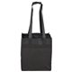 aerial view a black 10w x 11h x 7 gusset - 6 bottle wine tote bag, image 1 of 4