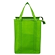 aerial view a lime green 12w x 16h x 10 gusset - large insulated cooler zipper tote bag, image 1 of 4