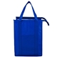 aerial view a royal blue 12w x 16h x 10 gusset - large insulated cooler zipper tote bag, image 1 of 5
