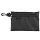aerial view a black lazy day xl 43 piece outdoors and camping kit in supersized zipper pack components inserted into zipper kit with plastic carabiner attachment, image 1 of 2