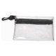 aerial view a clear lazy day xl 43 piece outdoors and camping kit in supersized zipper pack components inserted into zipper kit with plastic carabiner attachment, image 1 of 2